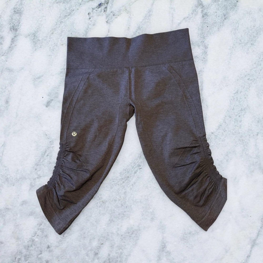 lululemon athletica Charcoal Ruched Leggings